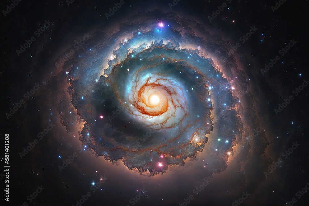 Aufkleber astronomical image of the universe in a far off galaxy with stars and nebulae. generative ai