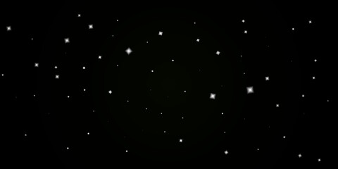 Falling stars loop. Star on a black background. Universe motion star on black .