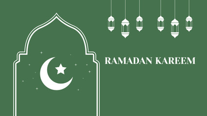 Ramadan Kareem Background to Commemorate the Holy Month with Crescent, Star