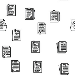 document paper file business page vector seamless pattern