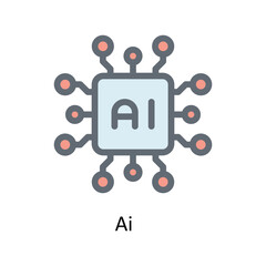 Ai Vector  Fill Outline Icons. Simple stock illustration stock