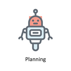 Planning Vector  Fill Outline Icons. Simple stock illustration stock
