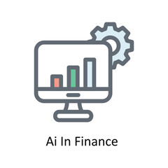 Ai In Finance  Vector  Fill Outline Icons. Simple stock illustration stock
