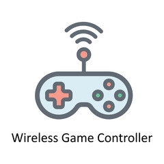 Wireless Game Controller  Vector  Fill Outline Icons. Simple stock illustration stock