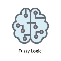Fuzzy Logic  Vector  Fill Outline Icons. Simple stock illustration stock