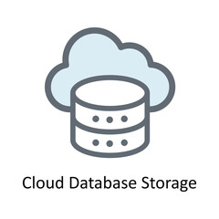 Cloud Database Storage Vector  Fill Outline Icons. Simple stock illustration stock