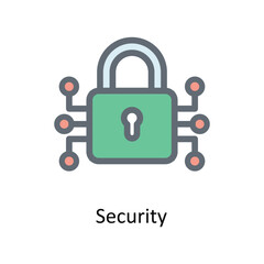 Security Vector  Fill Outline Icons. Simple stock illustration stock
