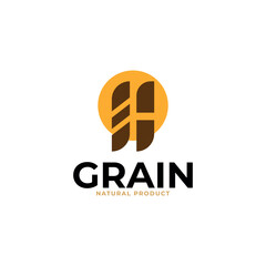 simple wheat / grain vector icon logo design