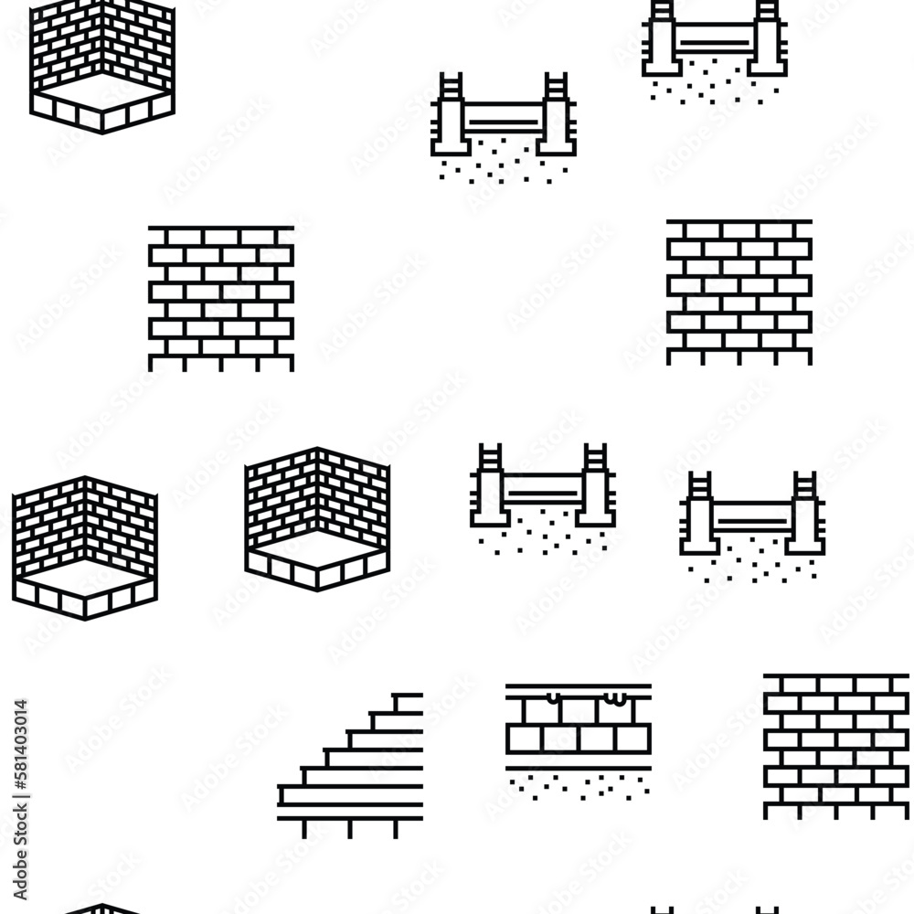 Poster building house structure vector seamless pattern