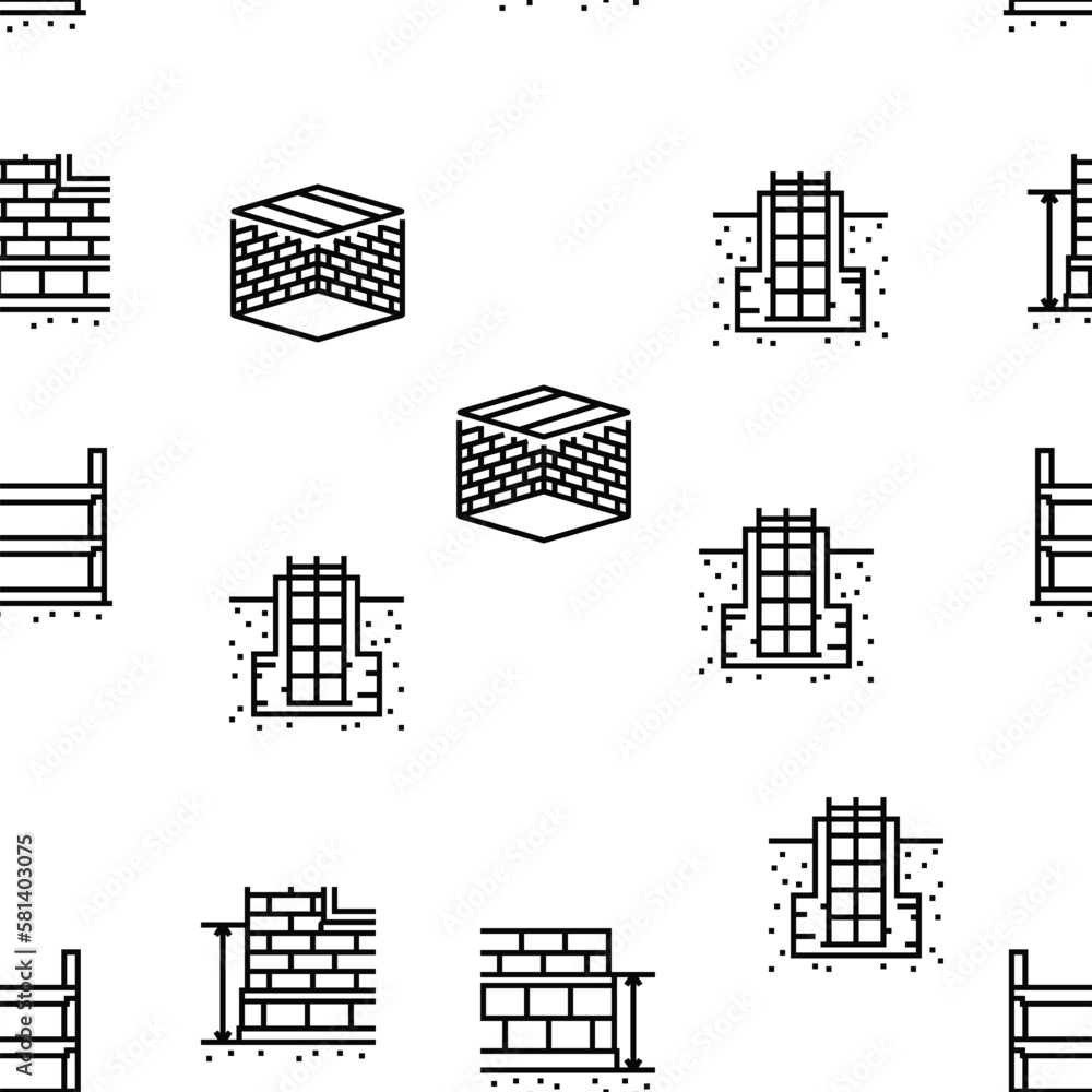 Poster building house structure vector seamless pattern