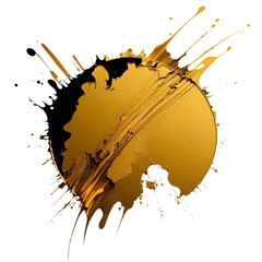 Stain of golden paint round Generative AI