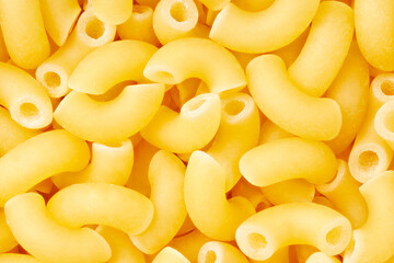 Coquillette uncooked pasta in close-up