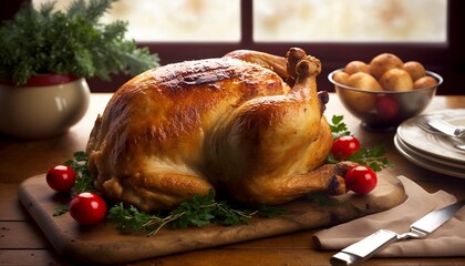 クリスマス_ローストチキン_Christmas_roasted chicken_generative ai