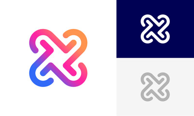 letter X logo design vector