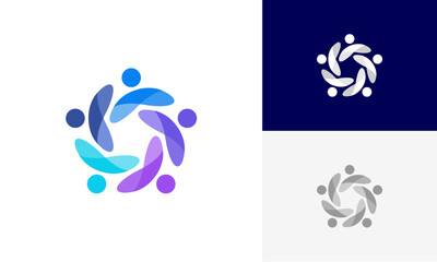 community logo, social community logo, global community logo, human family logo icon design vector
