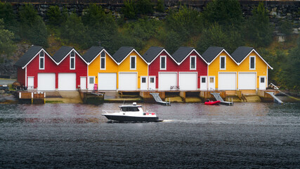Scandinavian coloured houses in Norway