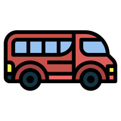 van filled outline icon style