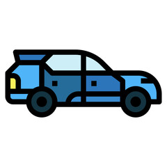 suv car filled outline icon style