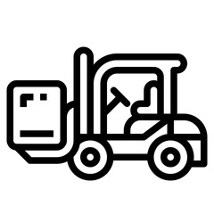 forklifts line icon style