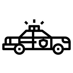 police car line icon style