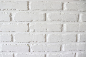 White brick wall in the kitchen