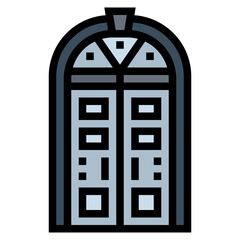 Door filled outline icon style