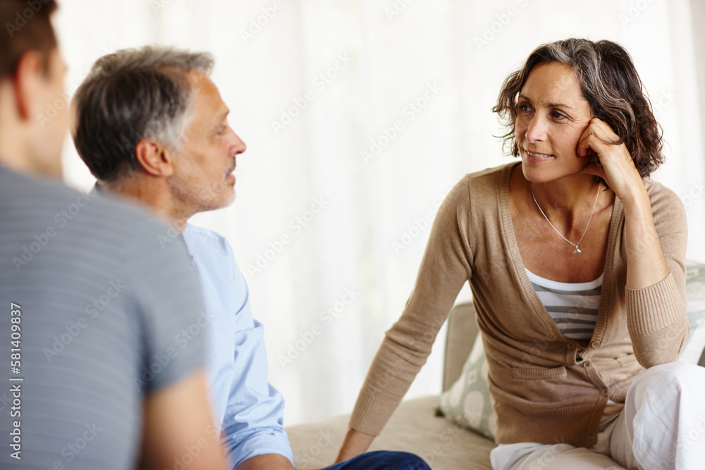 Canvas Prints We need to talk. a mature couple having a discussion in their home.