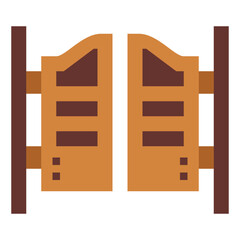 Door flat icon style