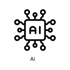 Ai Vector   Outline Icons. Simple stock illustration stock