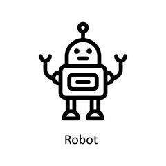 Automation Robot Vector   Outline Icons. Simple stock illustration stock