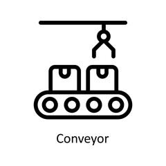 Conveyor Vector   Outline Icons. Simple stock illustration stock