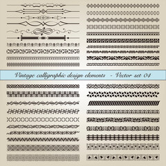 Vintage calligraphic design elements - Vector  set 04