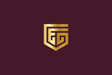 EG letter with golden typography brand logo design, eg icon design, eg golden logo design