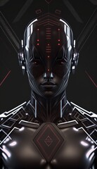Futuristic Artificial intelligence portrait. Generative AI