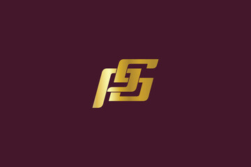 PS letter with golden typography brand logo design, ps golden icon, ps sports logo, ps dynamic logo