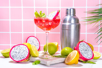 Pitahaya or dragon fruit Martini