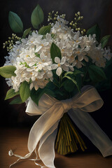 Vintage bouquet of beautiful flowers . Floral background. Baroque old fashion style. Natural pattern wallpaper or greeting card ,made with Generative AI