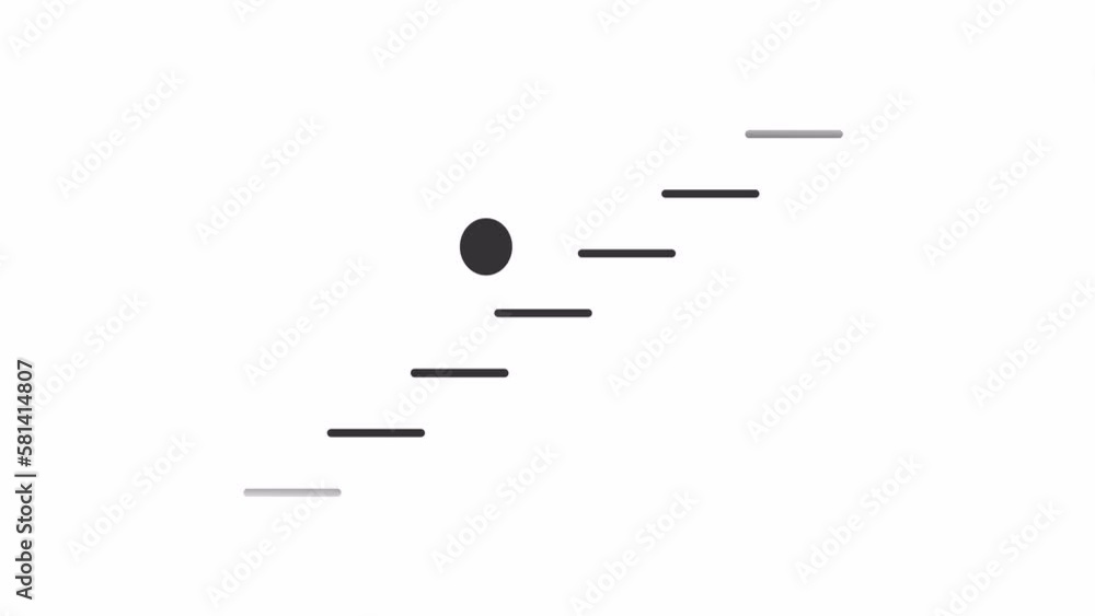 Aufkleber animated ball on ladder loader. ongoing jumping up. simple black and white loading icon. 4k video fo