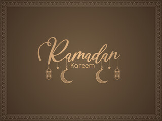 Ramadan Kareem Islamic festival beautiful text design card