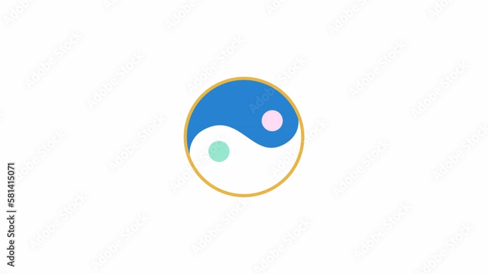 Aufkleber animated yinyang harmony preloader. chinese taoism. waiting process. 4k video footage with alpha cha
