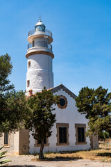 Old lighthouse Far del Cap Gros near Port de Soller, Mallorca, Spain