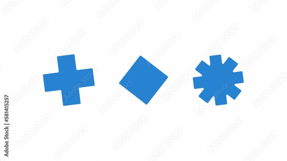 Fototapete animated multiple shapes preloader. rotating figures. waiting process. 4k video footage with alpha c