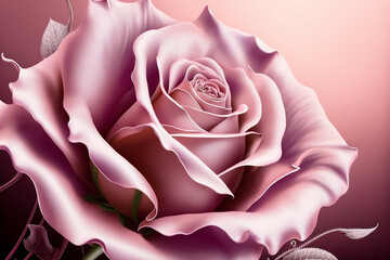 Beautiful pink rose close-up on a dark background. floral design. Genarated by AI