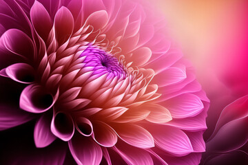 Close up of pink dahlia flower. floral background. Genarated by AI
