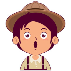 boy surprised face cartoon cute