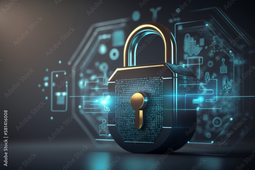 Poster privacy concept for data protection network of cybersecurity a businessman guards his client's perso