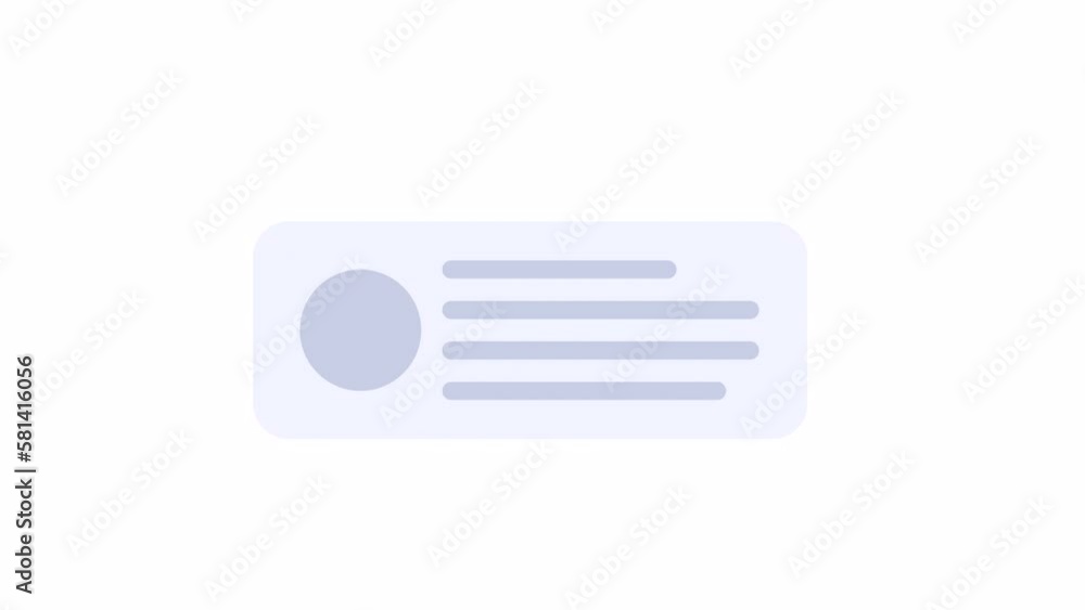 Poster animated automated notification. pop-up window on website, phone. flat cartoon style icon 4k video f