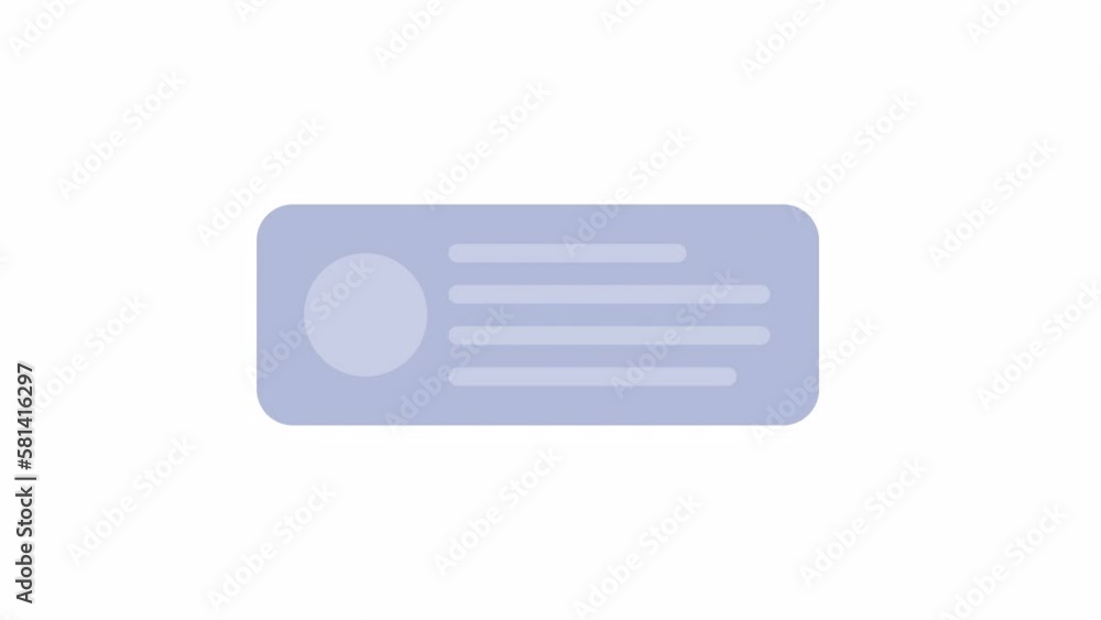 Aufkleber animated grey message bubble. pop-up window on website, smartphone. flat cartoon style icon 4k video