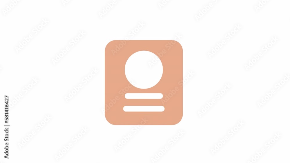 Poster animated square orange text bubble. pop-up window. automated message. flat cartoon style icon 4k vid