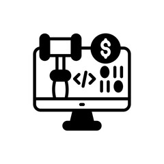 Cyber Crime Law icon in vector. illustration